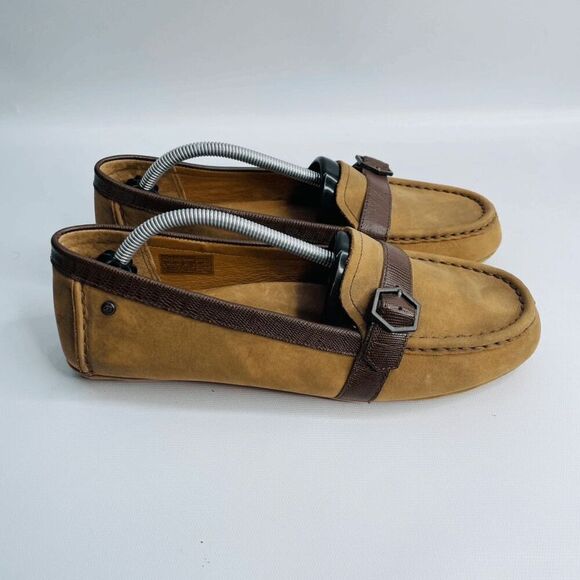 UGG Shoes - UGG Gwyneth Brown Leather‎ Loafers Slip On Shoes 1014367 Women's Sz. 9